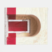 ROTE HOLZTÜR FLEECEDECKE (Vorderseite (Horizontal))