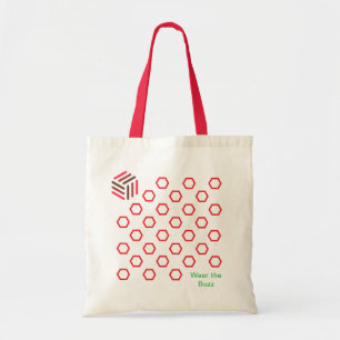 Rote Honeycomb Tote Bag Bienendesign Inspiriert Tragetasche