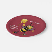 Rote Honig-Biene Rosh HaShana Pappteller (Schrägansicht)