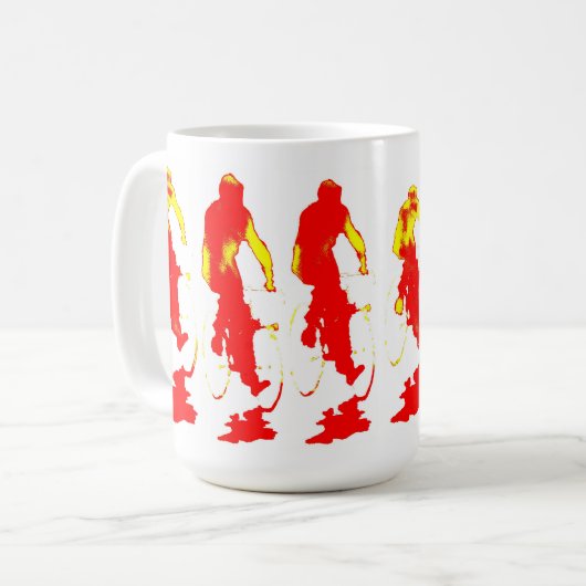 Rote Hoody Fahrrad-Tasse Reisebecher (Vorderseite Links)