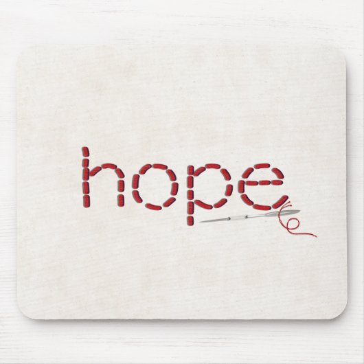 rote HOPE-Textnachricht mit Nadel Mousepad (Vorne)