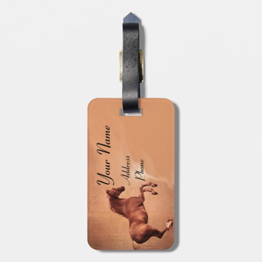 ROTE HORSE Monogramm Gepäckanhänger (Rückseite vertikal)