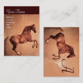 ROTE HORSE Monogramm Visitenkarte (Vorne/Hinten)