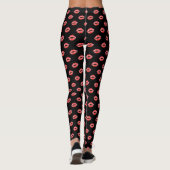 Rote Hosen Kuss des Lippendruck-Leggings-Schwarzen Leggings (Rückseite)