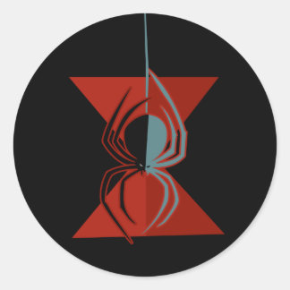 Rote Hourglass-Spione Runder Aufkleber