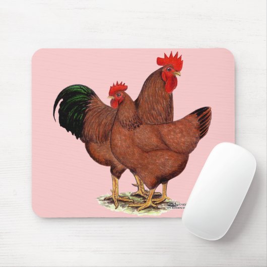 Rote Hühner Mousepad (Mit Mouse)