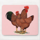 Rote Hühner Mousepad (Vorne)