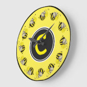 Rote Hummelblüte Große Wanduhr (Winkel)