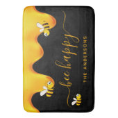 Rote Hummeln-Hummeln-Honig-Monogramm Badematte (Vorderseite Vertikal)