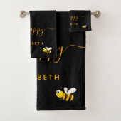 Rote Hummeln-Hummeln-Honig-Monogramm Badhandtuch Set (Insitu)