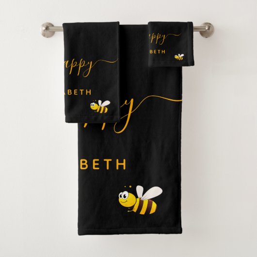 Rote Hummeln-Hummeln-Honig-Monogramm Badhandtuch Set (Insitu)