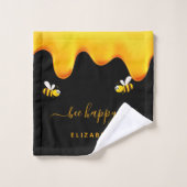 Rote Hummeln-Hummeln-Honig-Monogramm Badhandtuch Set (Waschlappen)