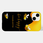 Rote Hummeln-Hummeln-Honig-Monogramm Case-Mate iPhone Hülle (Rückseite (Horizontal))