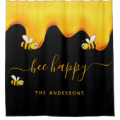 Rote Hummeln-Hummeln-Honig-Monogramm Duschvorhang (Vorderseite)