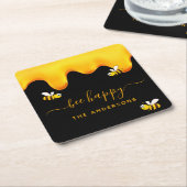 Rote Hummeln-Hummeln-Honig-Monogramm Rechteckiger Pappuntersetzer (angewinkelt)