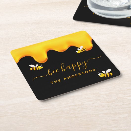 Rote Hummeln-Hummeln-Honig-Monogramm Rechteckiger Pappuntersetzer (angewinkelt)
