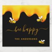 Rote Hummeln-Hummeln-Honig-Monogramm Schaumweinetikett (Einzelnes Label)