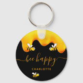 Rote Hummeln-Hummeln-Honig-Monogramm Schlüsselanhänger (Vorderseite)