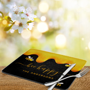 Rote Hummeln-Hummeln-Honig-Monogramm Schneidebrett