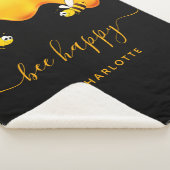 Rote Hummeln-Hummeln-Honig-Monogramm Sherpadecke (3/4)