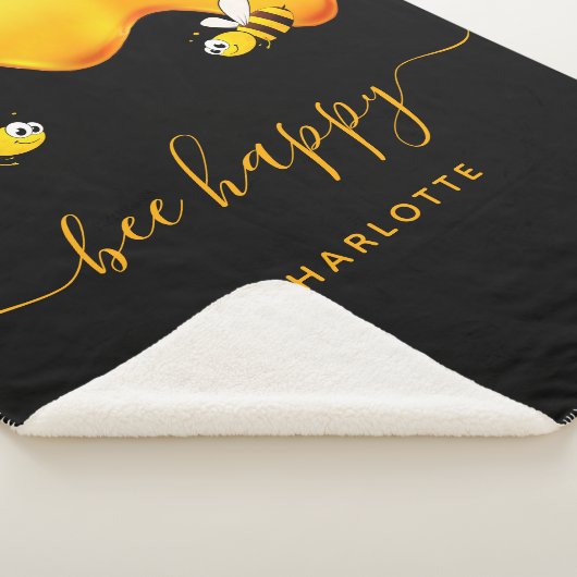 Rote Hummeln-Hummeln-Honig-Monogramm Sherpadecke (3/4)