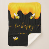 Rote Hummeln-Hummeln-Honig-Monogramm Sherpadecke (Vorderseite)