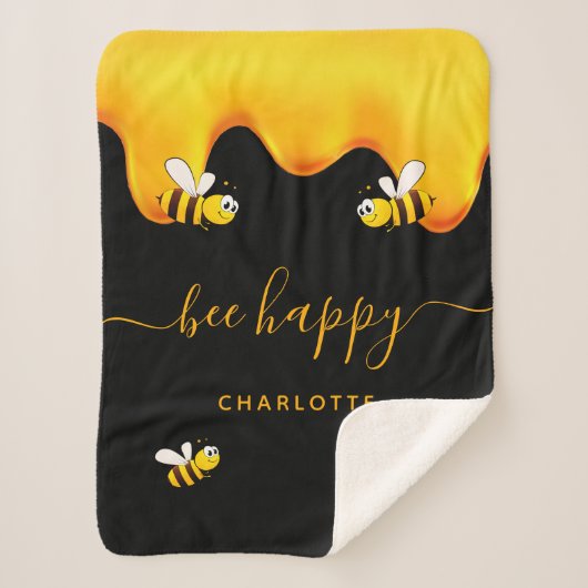 Rote Hummeln-Hummeln-Honig-Monogramm Sherpadecke (Vorderseite)