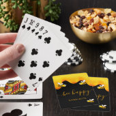 Rote Hummeln-Hummeln-Honig-Monogramm Spielkarten (In Situ)