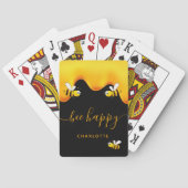 Rote Hummeln-Hummeln-Honig-Monogramm Spielkarten (Rückseite)