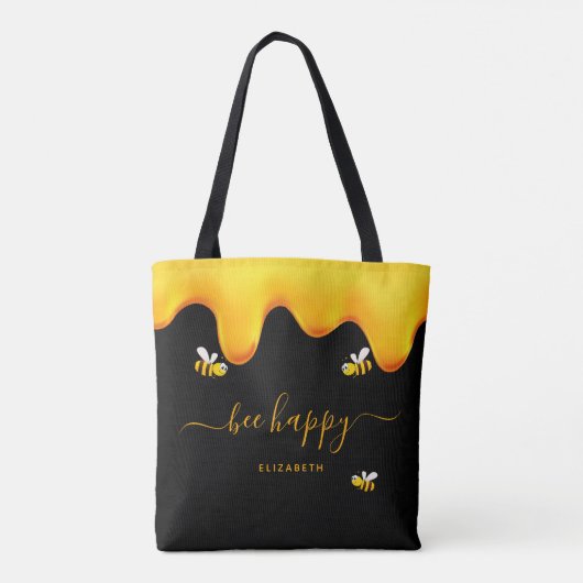 Rote Hummeln-Hummeln-Honig-Monogramm Tasche (Rückseite)