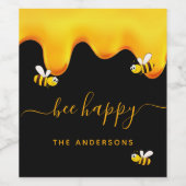 Rote Hummeln-Hummeln-Honig-Monogramm Weinetikett (Einzelnes Label)