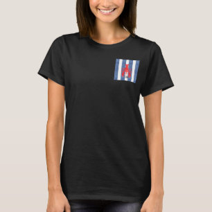 Rote Hummer auf blauen und weißen Streifen T-Shirt