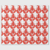Rote Hummer Geschenkpapier (Flach)