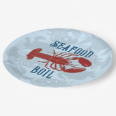 Rote Hummer Krebstiere Meeresfrüchte Papierplatte Pappteller (Schrägansicht)