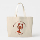 Rote Hummer Meeresfrüchte Lebensmittelgeschäft Per Jumbo Stoffbeutel (Rückseite)