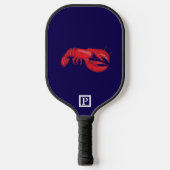 Rote Hummer Monogram Navy Pickleball Schläger (Vorderseite)