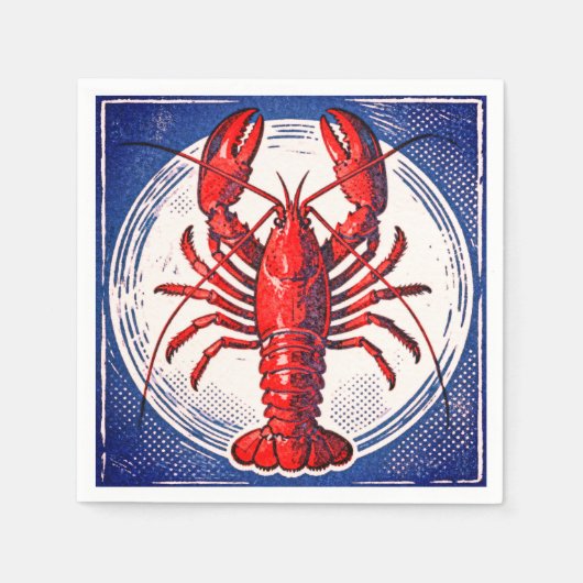 Rote Hummer-Papier Servietten (Vorderseite)