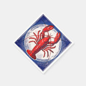 Rote Hummer-Papier Servietten (Ecke)