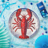 Rote Hummer-Papierplatten Pappteller (Party)