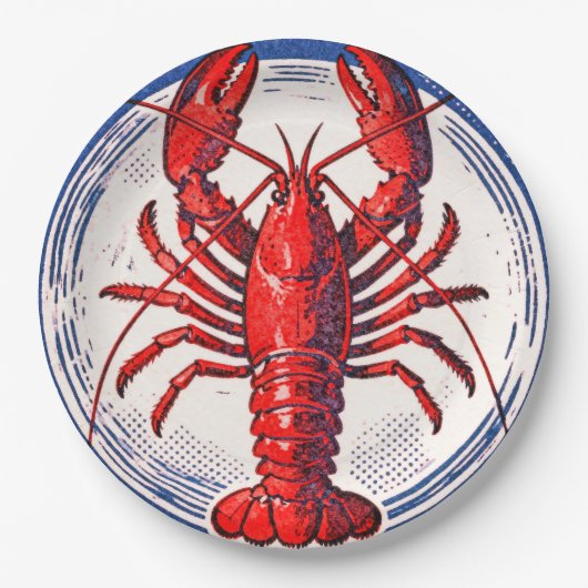 Rote Hummer-Papierplatten Pappteller (Vorderseite)