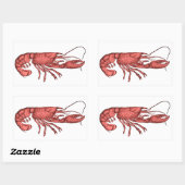 Rote Hummer Sticker mit Retro Vintage Image (Blatt)