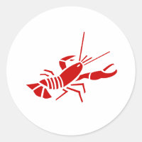 Rote Hummeraufkleber | Thema Meereswelt