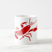 Rote Hummerkaffee-Tassen