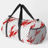 Rote Hummerpolka-Punkte weiß Duffle Bag (Rechte Ecke)