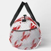Rote Hummerpolka-Punkte weiß Duffle Bag (Rechts)