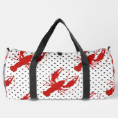 Rote Hummerpolka-Punkte weiß Duffle Bag (Rückseite)