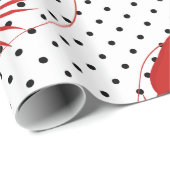 Rote Hummerpolka-Punkte weiß Geschenkpapier (Rolleneckpunkt)