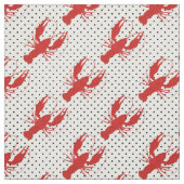 Rote Hummerpolka-Punkte weiß Stoff (Muster)