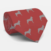 Rote Hunde mit glatter Collie Silhouette Pattern Krawatte (Gerollt)
