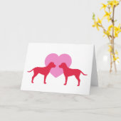 Rote Hunde und Herz Karte (Gelbe Blume)